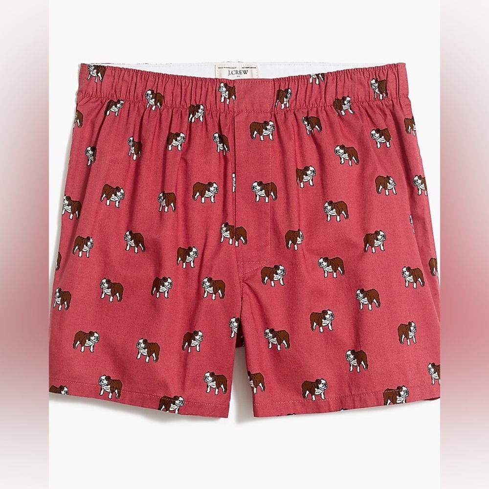 NWOT J. Crew Men's Boxer Underwear Red Bulldog Sz M (32-34) sold out!